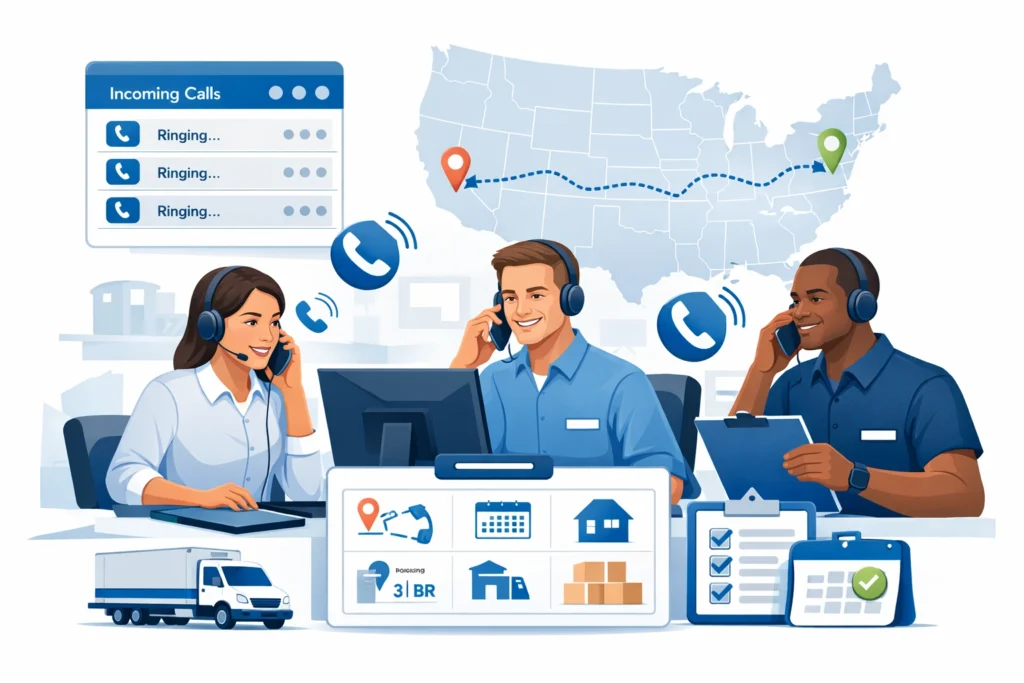 Pay per call long distance moving leads connecting movers with interstate customers through real inbound calls